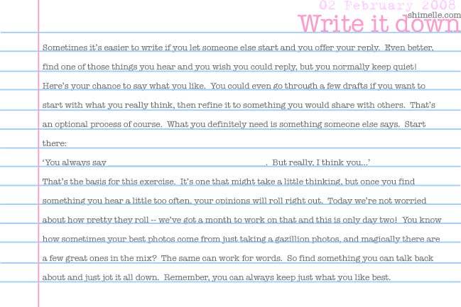 free write it down journalling prompt