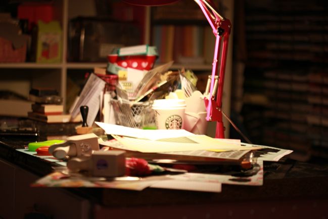 my scrapbooking table