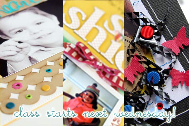 pages from a new online scrapbooking class