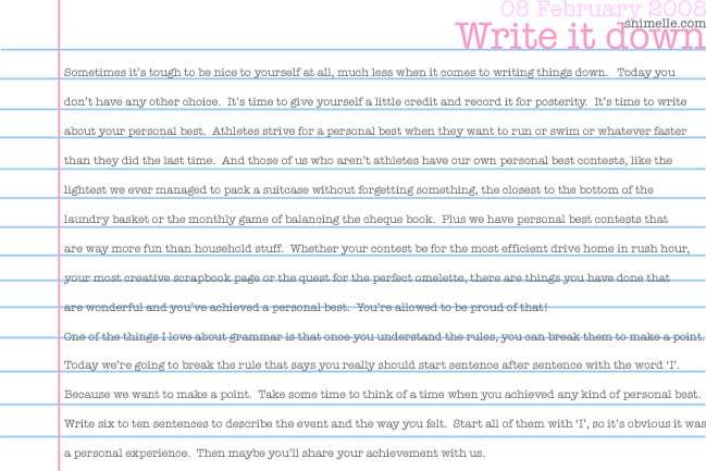 free write it down online journalling prompt