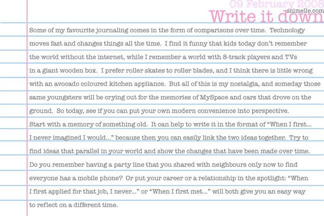 free write it down online journalling prompt