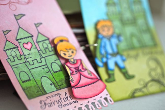 hand-stamped tags made with Banana Frog stamps