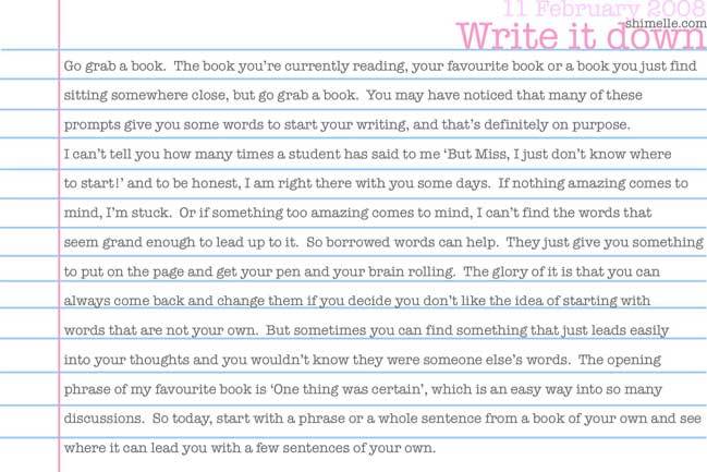 free write it down online journalling prompt