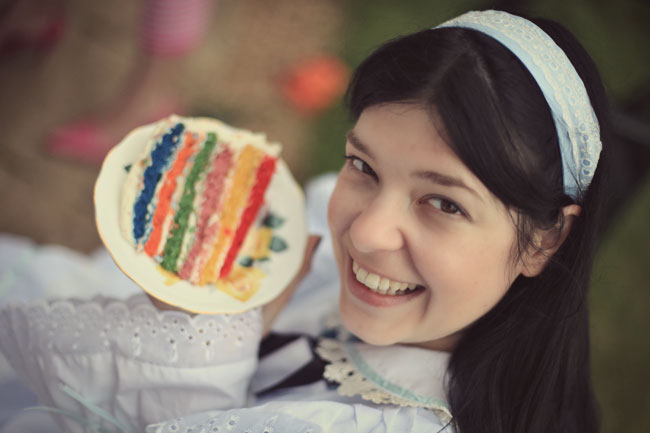 rainbow layer cake