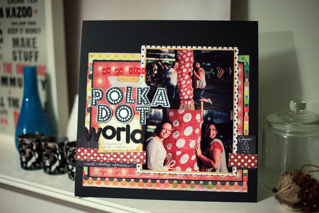 scrapbook page with stamped title