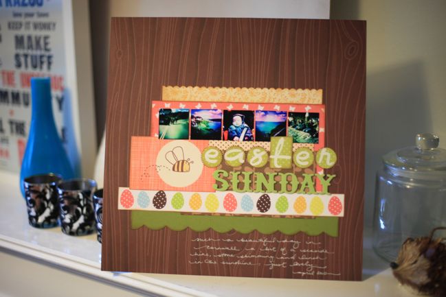 scrapbook page with stamped title