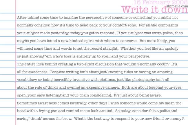 free write it down online journalling prompt