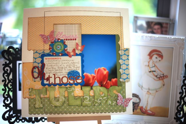 scrapbook page with stamped title