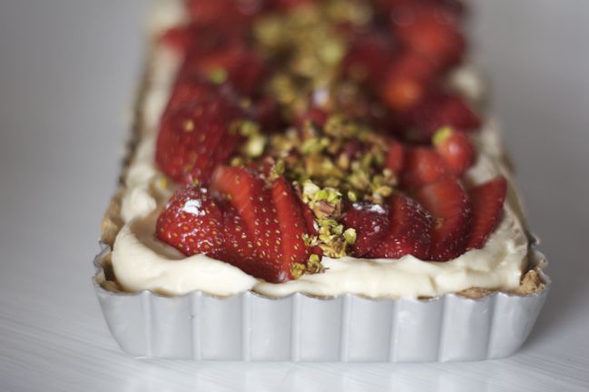 strawberry tart close up