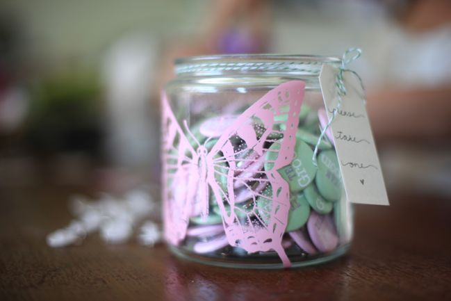 decorated wedding jar