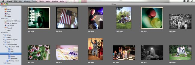 sorting photos by month for easy scrapbooking
