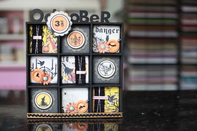 hybrid scrapbooking project - halloween shadowbox