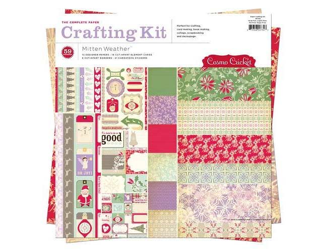 Cosmo Cricket Mitten Weather scrapbooking supplies for Journal your Christmas