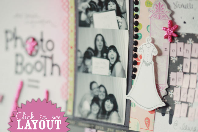 scrapbook page with photo booth pictures