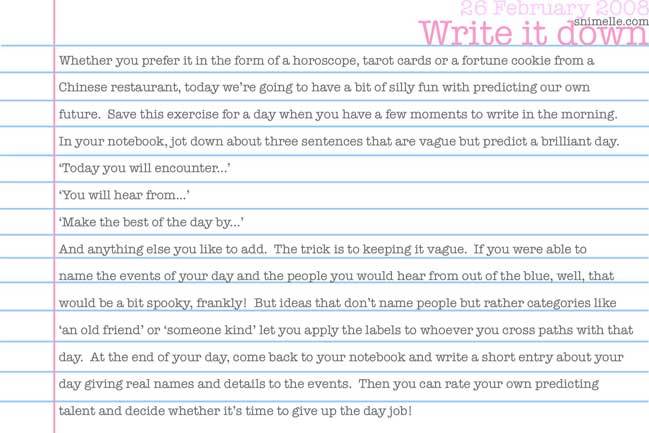 free write it down journalling prompt