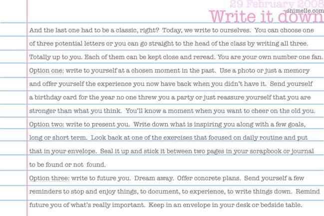 Write it down journalling prompt