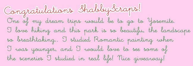 winner of scrapbooking supplies