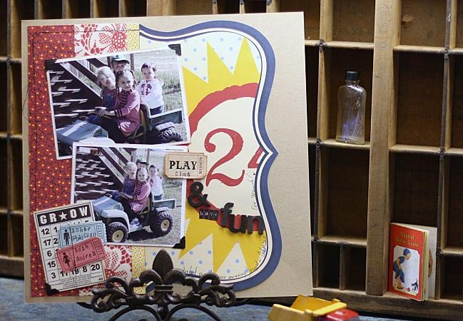 scrapbook page ideas with diecut papers