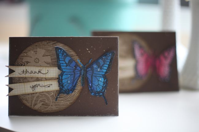 stamped butterfly cards