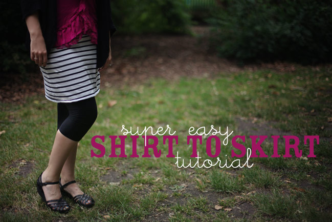 super easy sewing tutorial :: skirt from a t-shirt