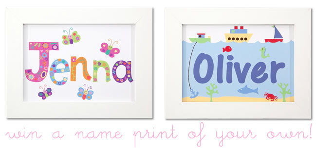 scrapbooking giveaway :: name prints from clarkie designs