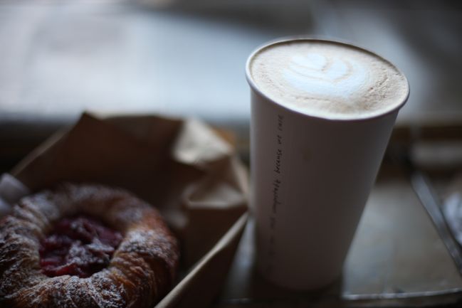 rhubarb danish + stumptown coffee