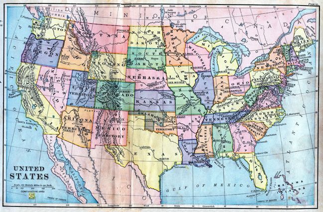 vintage us map