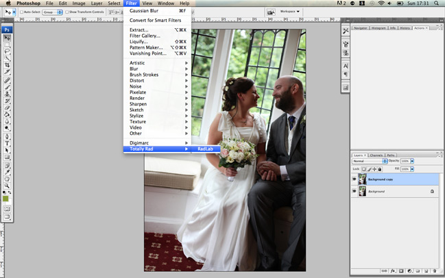 Using RadLab by Totally Rad Actions in Photoshop