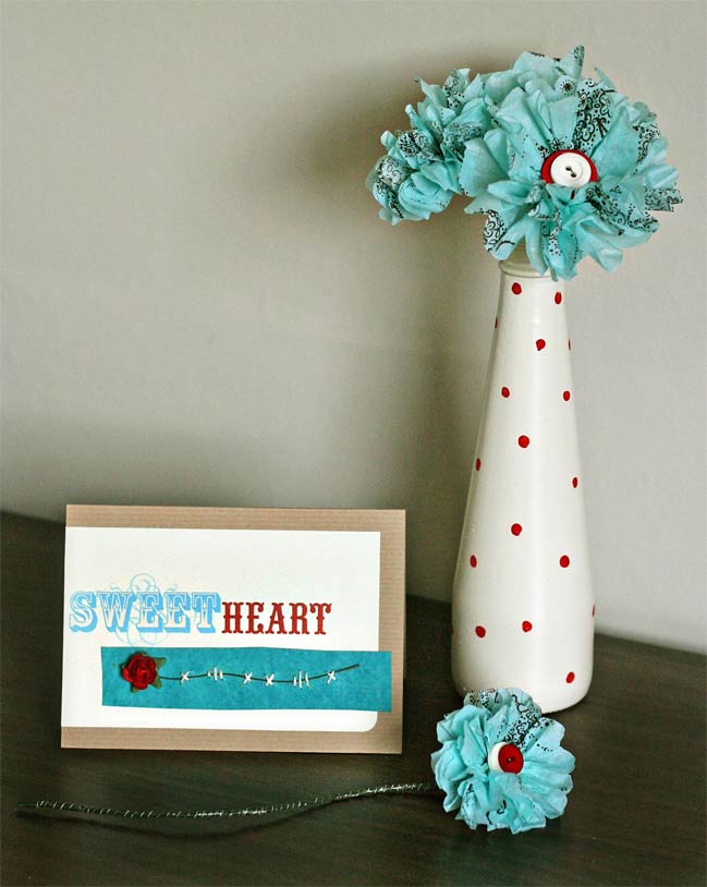 handmade cards and paper flowers