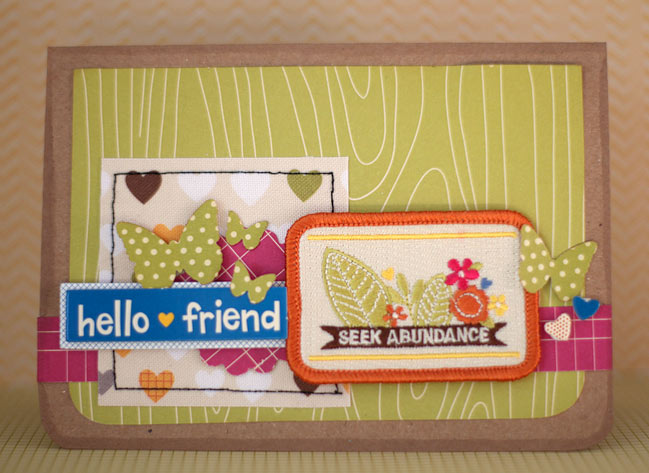 handmade card with patchems by american crafts & amy tangerine