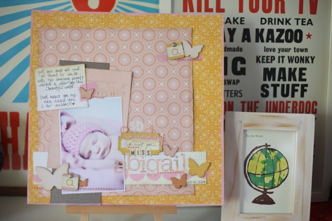 baby girl scrapbook page