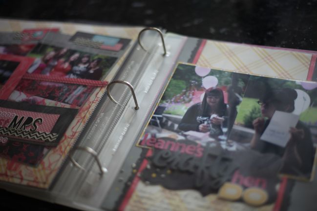 scrapbook pages in an album