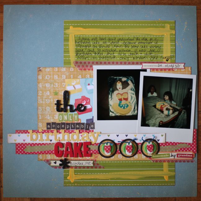 scrapbook page with old polaroids