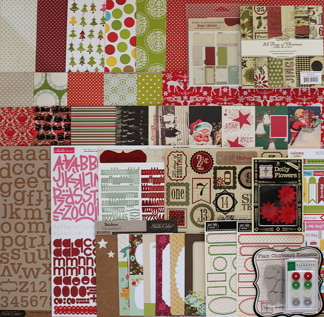 Christmas in a Box scrapbooking supplies - Full Kit