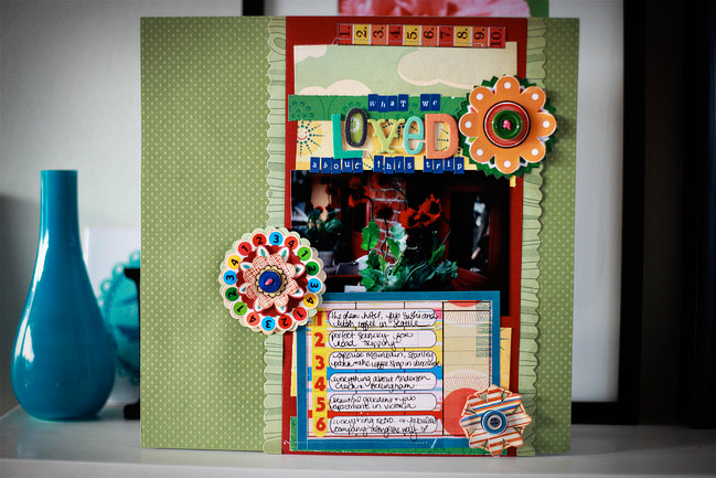 scrapbook page with Cosmo Cricket