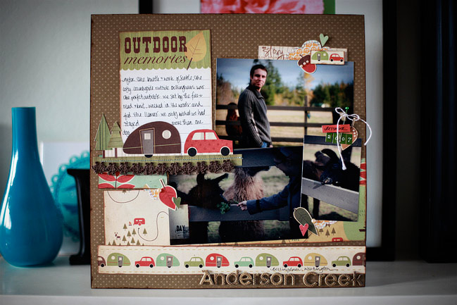 scrapbook page with Cosmo Cricket