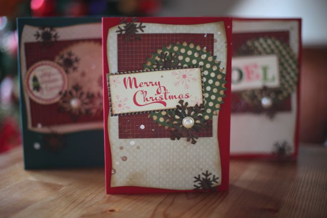 handmade christmas cards with elle's studio die-cuts