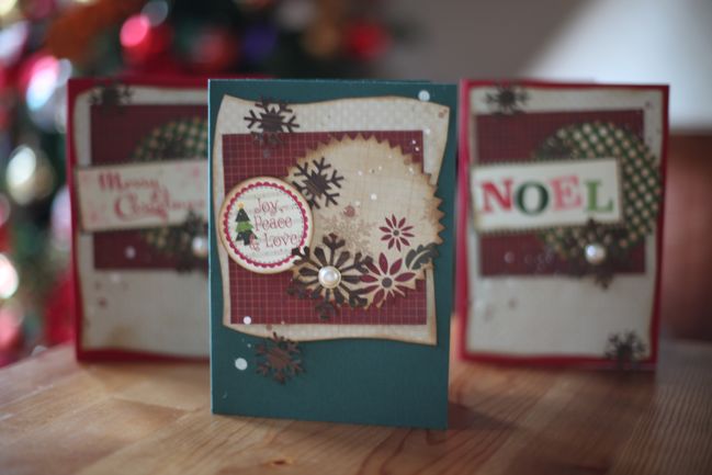 handmade christmas cards with elle's studio die-cuts