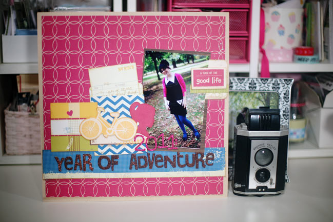 2011 end of year scrapbook page and new year card
