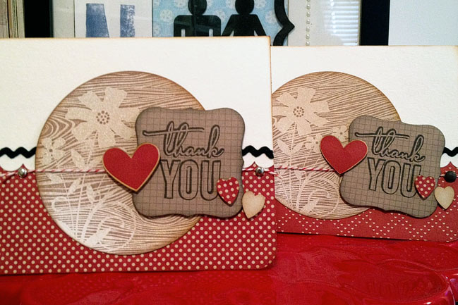 three hearts thank you cards
