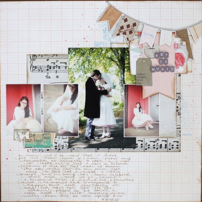 paper: Scrapbooking Starting Point :: Set to Music (wedding scrapbook page)