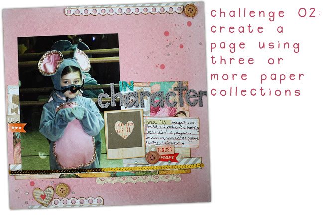 scrapbooking challenge :: mixing paper collections