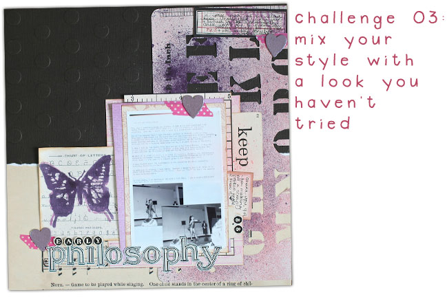 scrapbooking challenge :: mixing styles