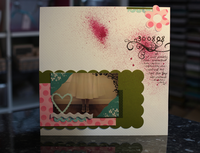 scrapbook page with stamps