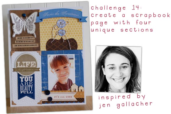 scrapbooking challenge inspired by jen gallacher