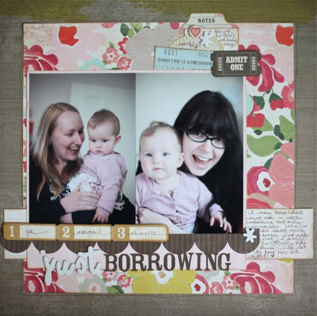 scrapbook page with crate papers