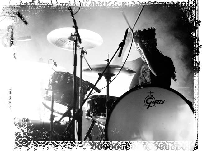 black and white drums