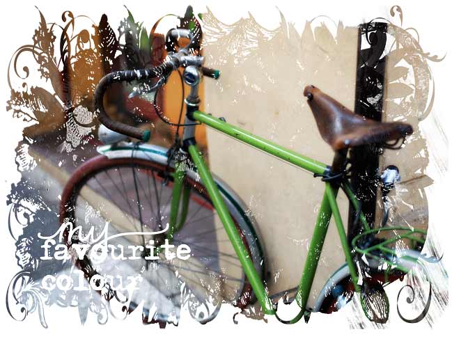 green bicycle