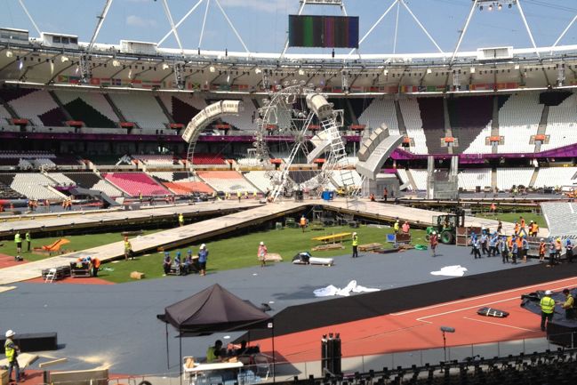 building the set for the london 2012 closing ceremony