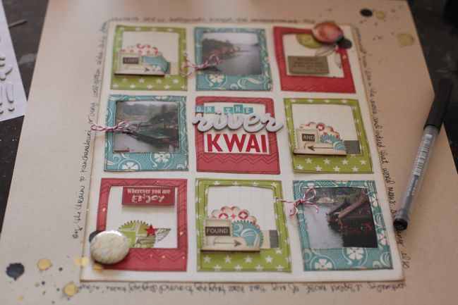 weekly challenge: Stamp a Frame // scrapbook page by Shimelle Laine